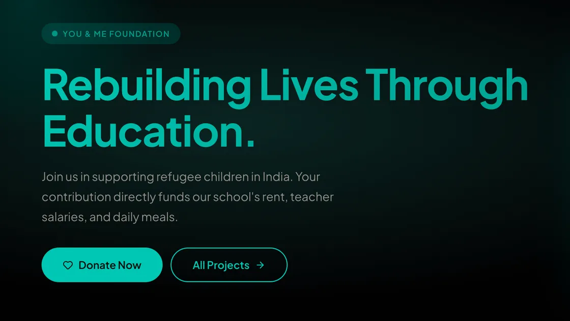 You & Me Foundation platform · screenshot